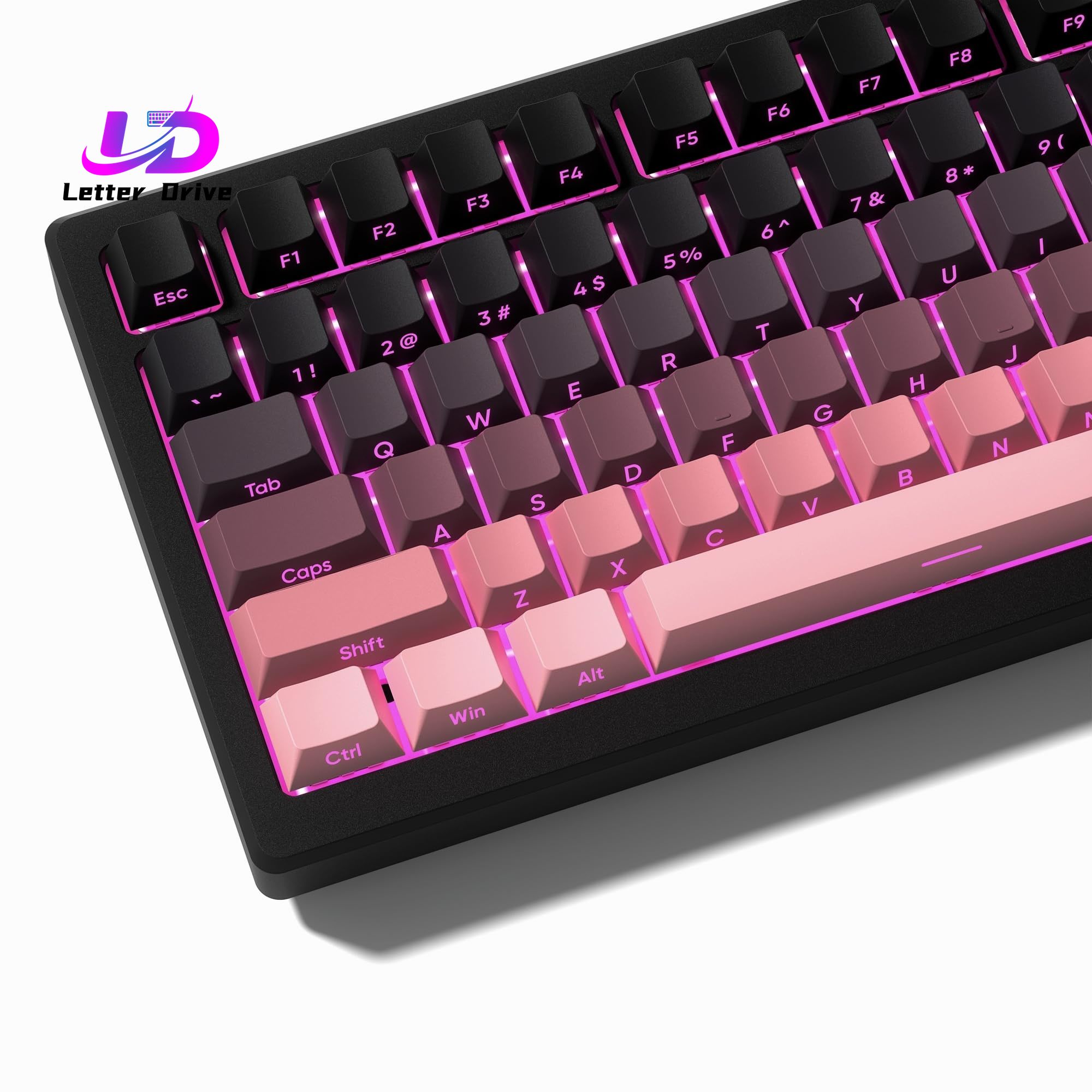 Keyboard Gaming Black - 136 Key Black and Pink Print
