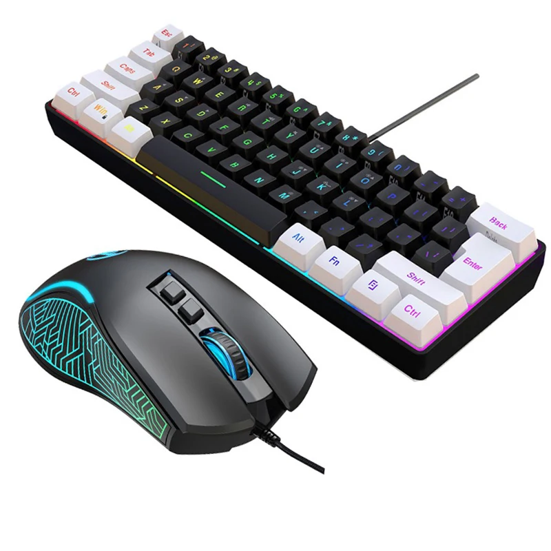 Gaming Keyboard Mouse Combo - Keyboard and mouse 60% computer gaming