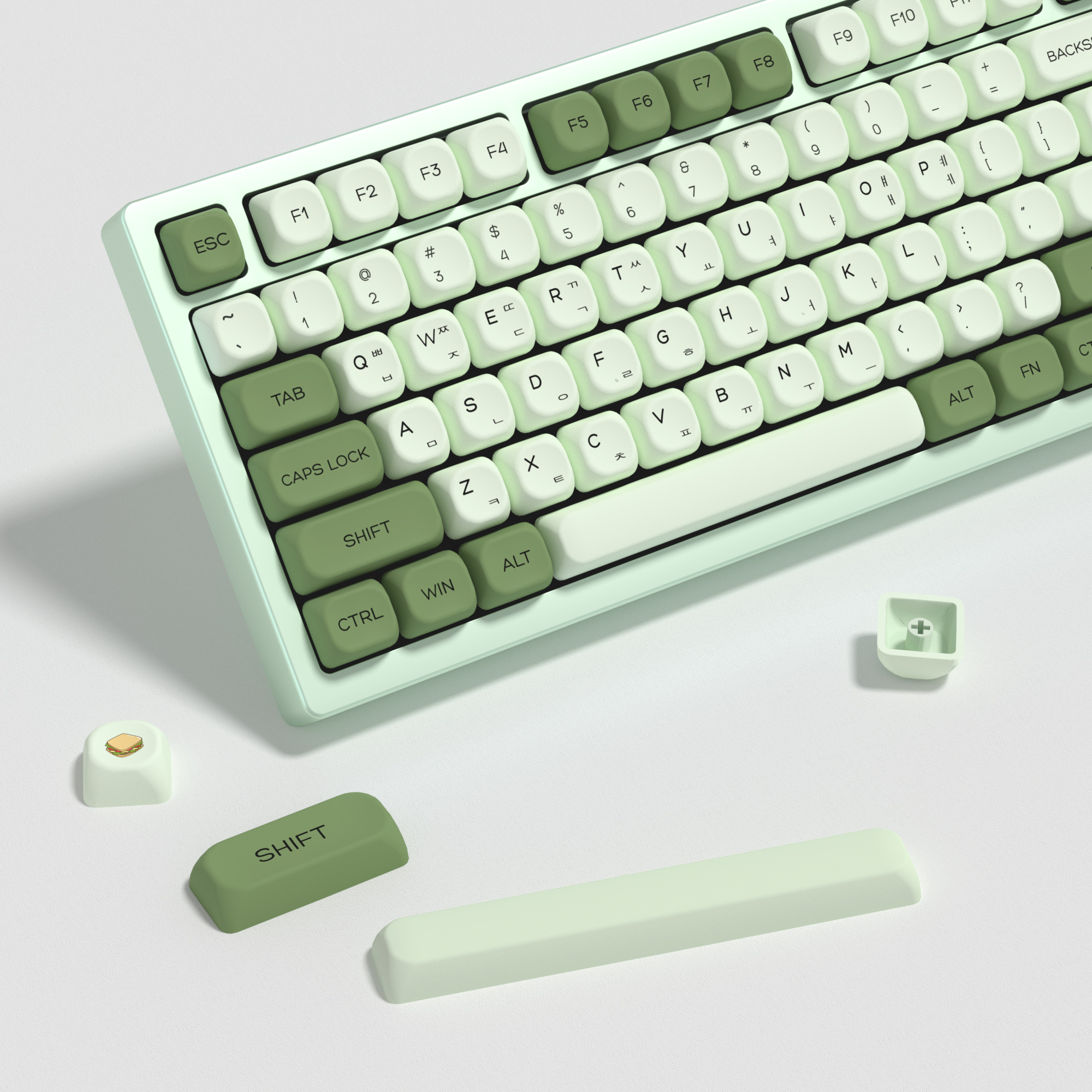 Gaming Keyboard Number Pad - KBDiy Matcha Korean Keycap Green MAC