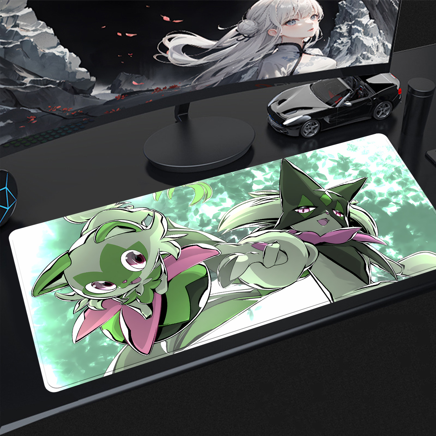 Gaming Keyboard Tactile - Kawaii Pokemon Meowscarada Gaming Desk Mouse