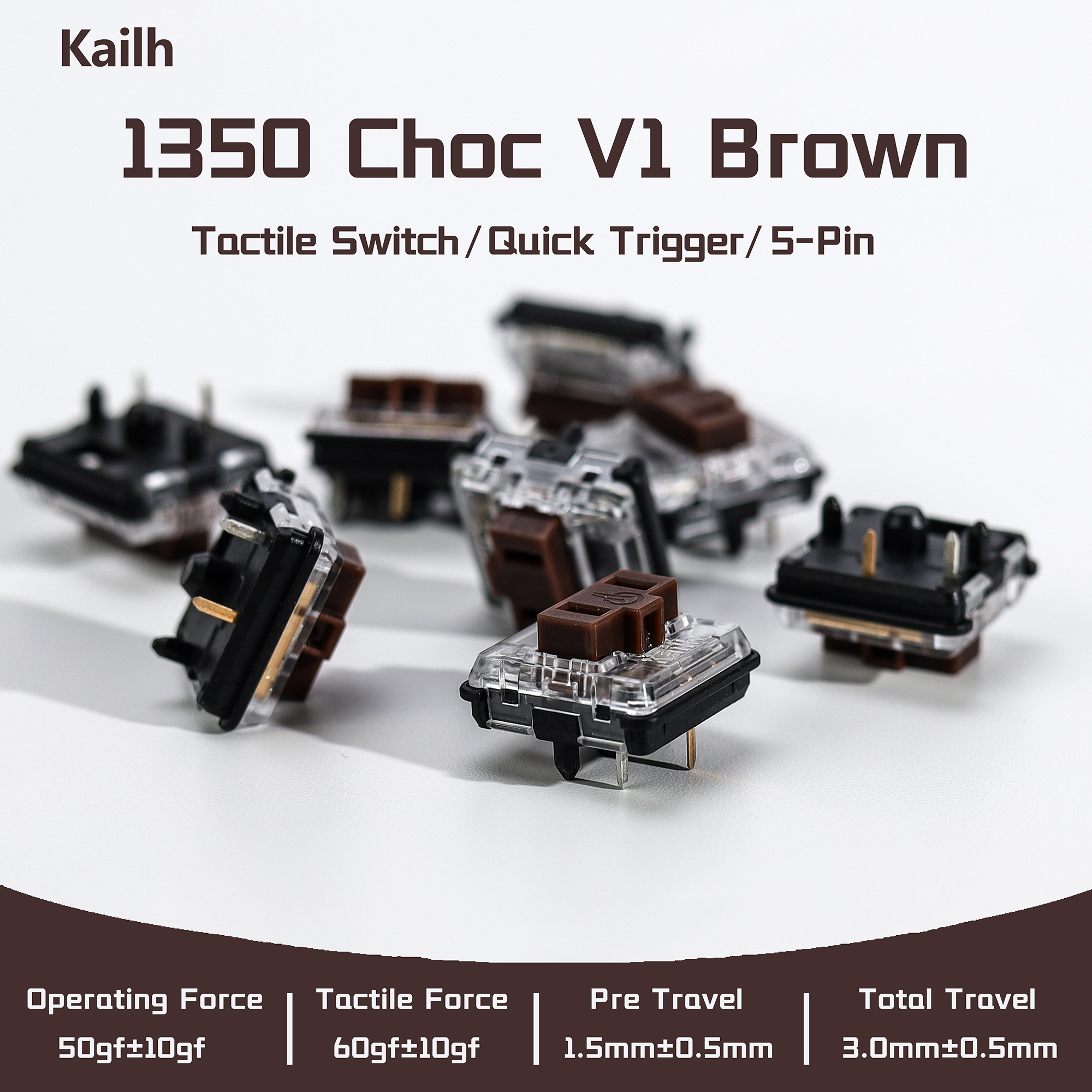 Gaming Keyboard Ergo - Kailh 1350 Choc V1 Brown Switch