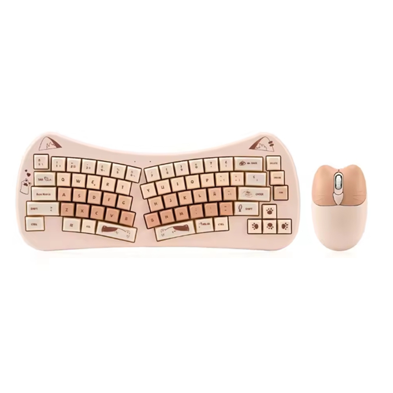 Gaming Keyboard Mouse Wireless - 68 Key Cat Ear Mechanical Keyboard