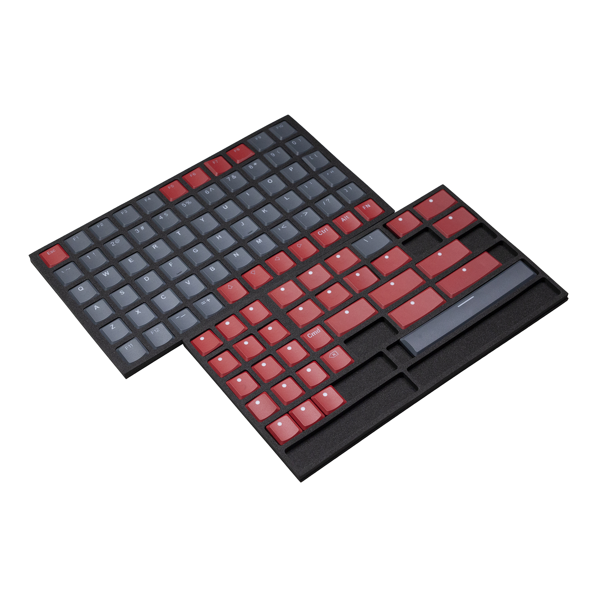 Keyboard Gaming Black - Taihao THT Grey Red Keycap Thins