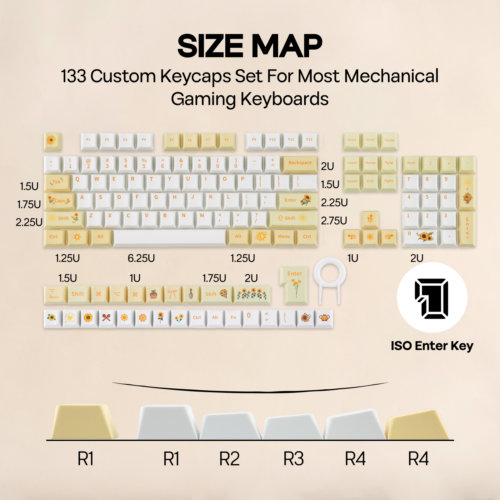 EPOMAKER Sunflower Keycaps Set - Gaming Keyboard Mechanical Wireless 리뷰 및 가격