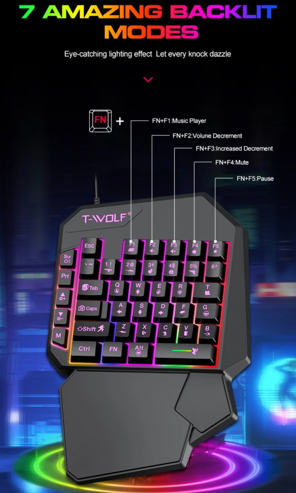 5 in 1 RGB Gaming Keyboard Mou - Gaming Keyboard 1 Hand 리뷰 및 가격