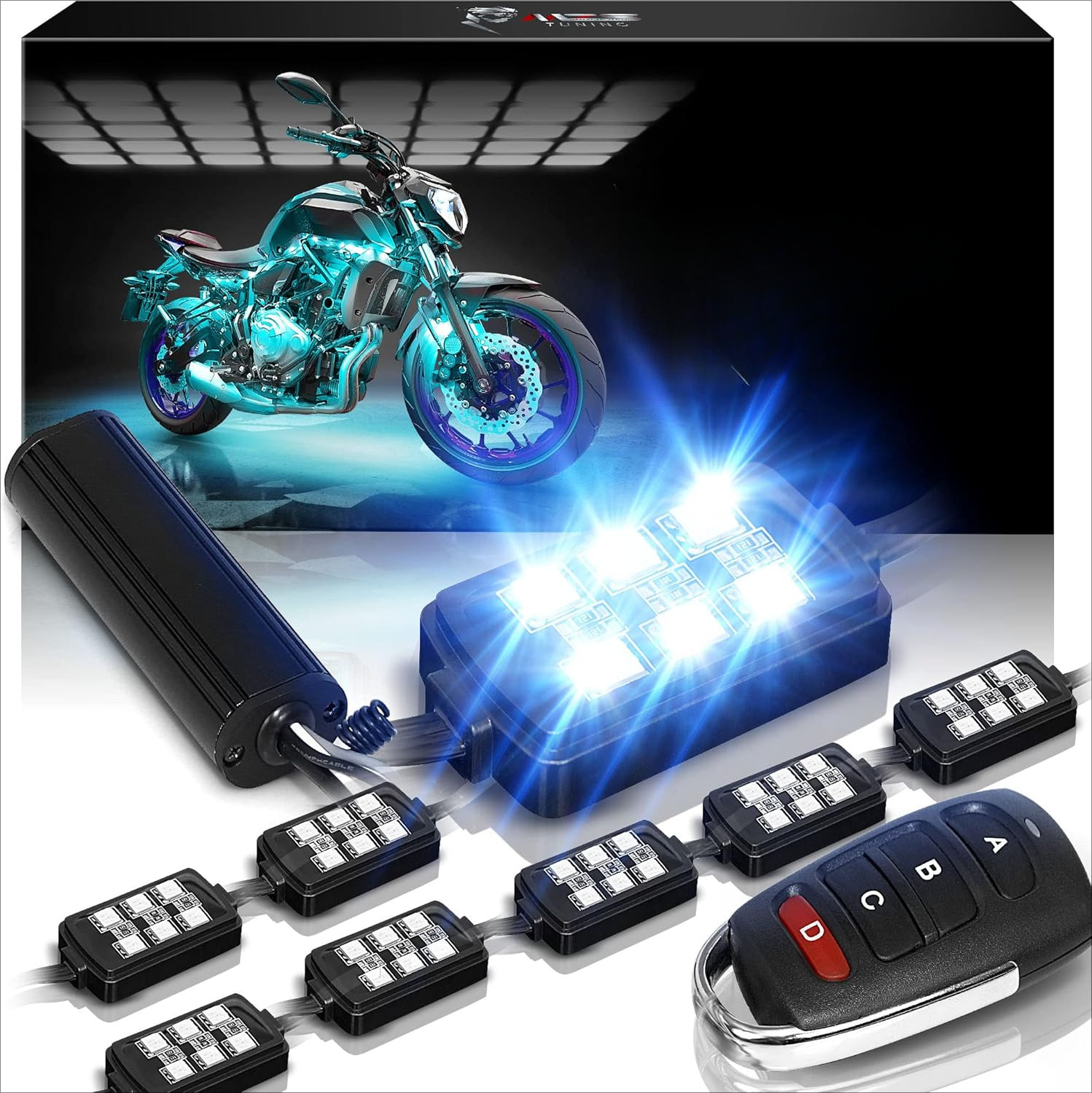 8Pcs Motorcycle LED Light Kit, - Rgb Underglow Strip 리뷰 및 가격