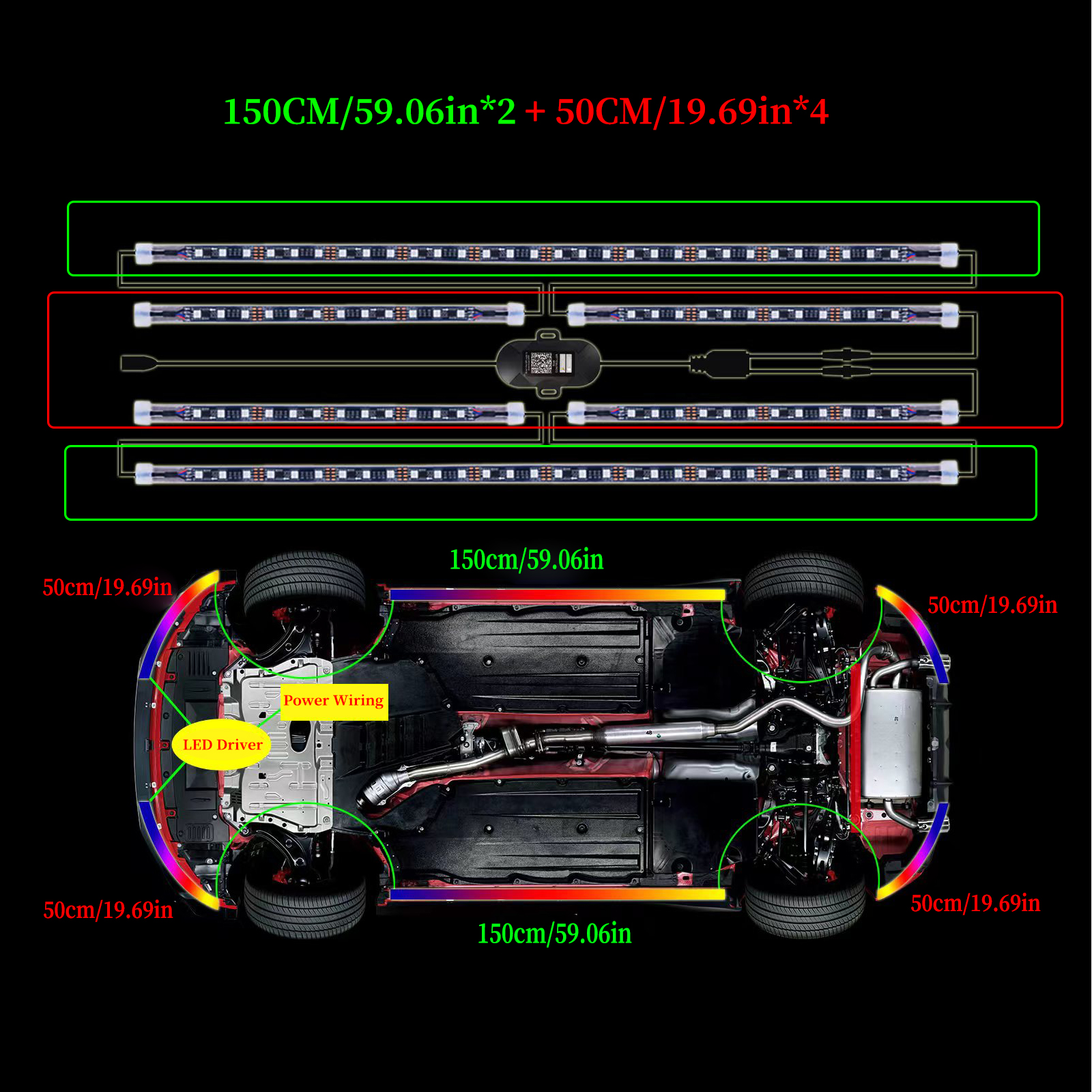 6pcs Dream Color LED Car Under - Rgb Underglow Strip 리뷰 및 가격