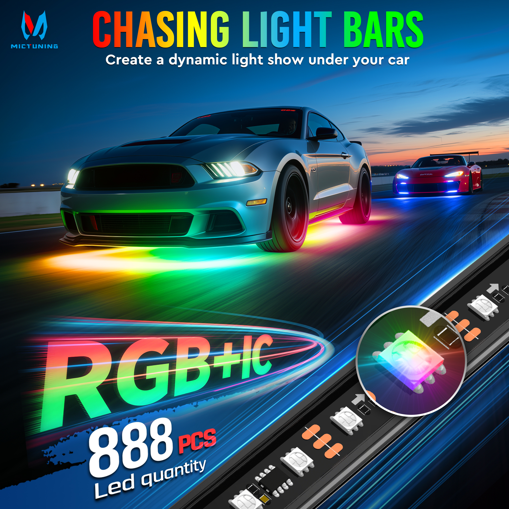 MICTUNING U8 Car Underglow Lig - Rgb Underglow Strip 리뷰 및 가격