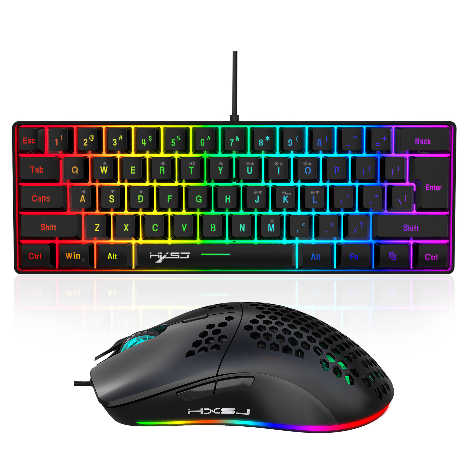 Hot selling HXSJ 61 keys V700  - Gaming Keyboard Mouse Combo 리뷰 및 가격