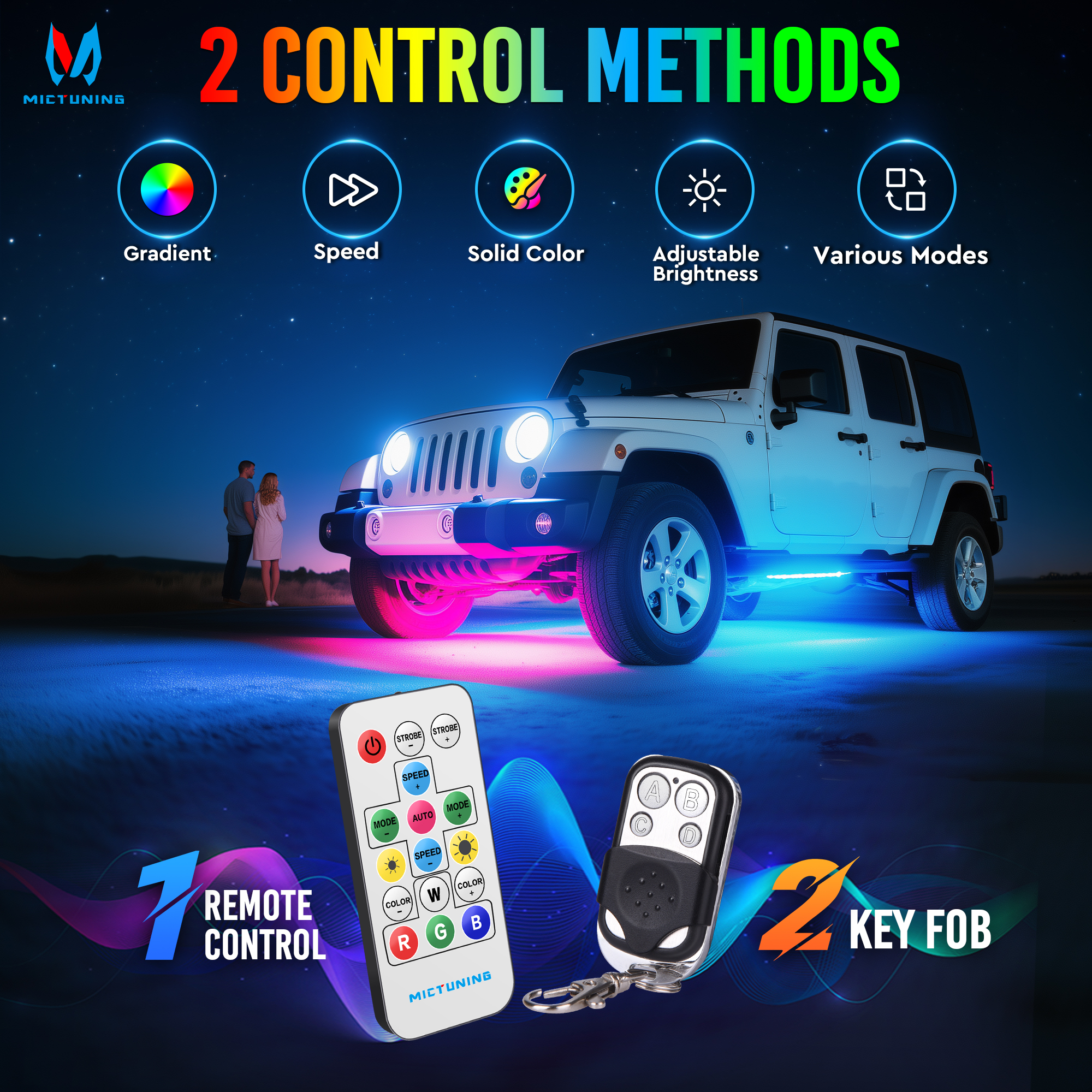 MICTUNING 8Pcs U8 RGB+IC Under - Rgb Underglow Strip 리뷰 및 가격