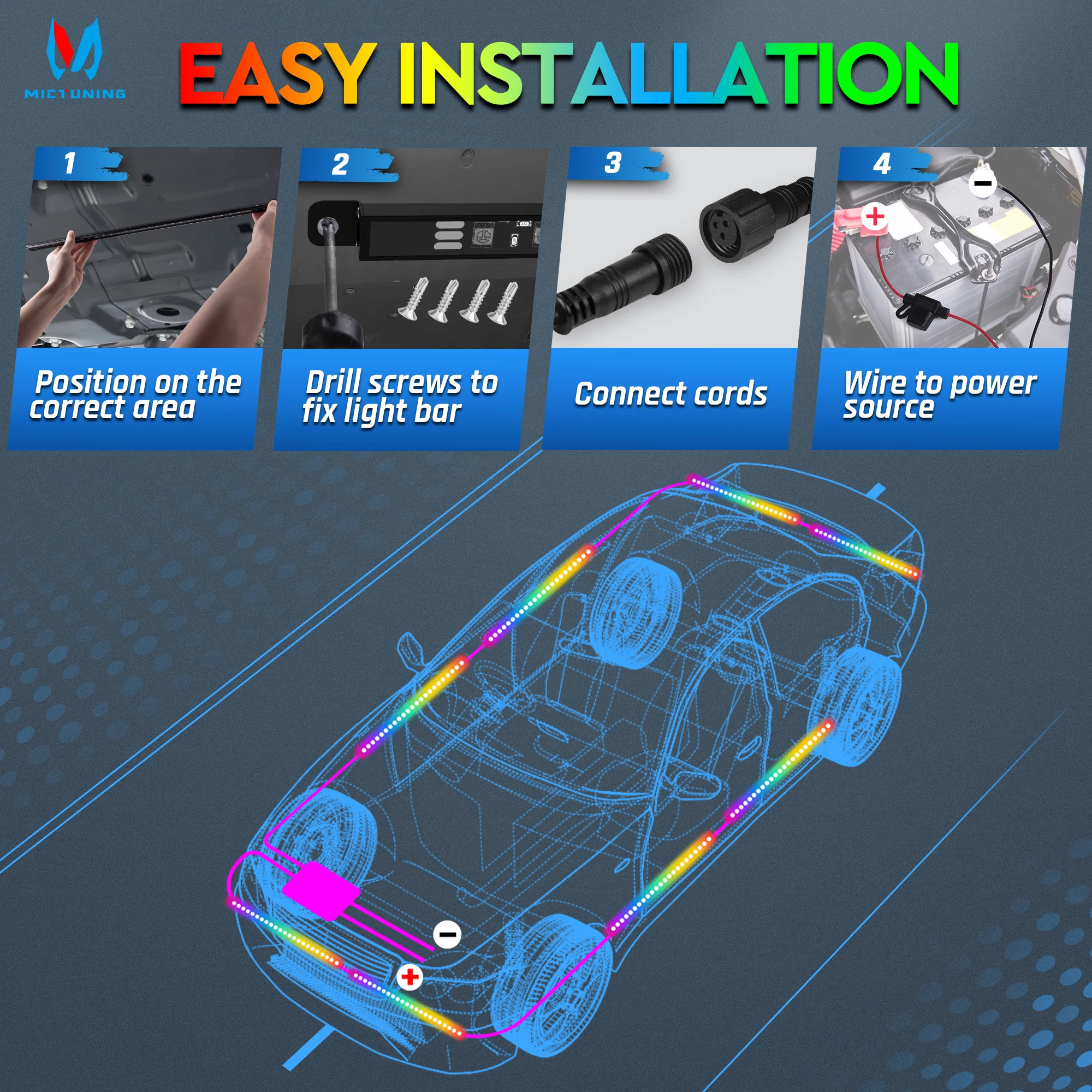 MICTUNING N8 Car Underglow Lig - Rgb Underglow Strip 리뷰 및 가격
