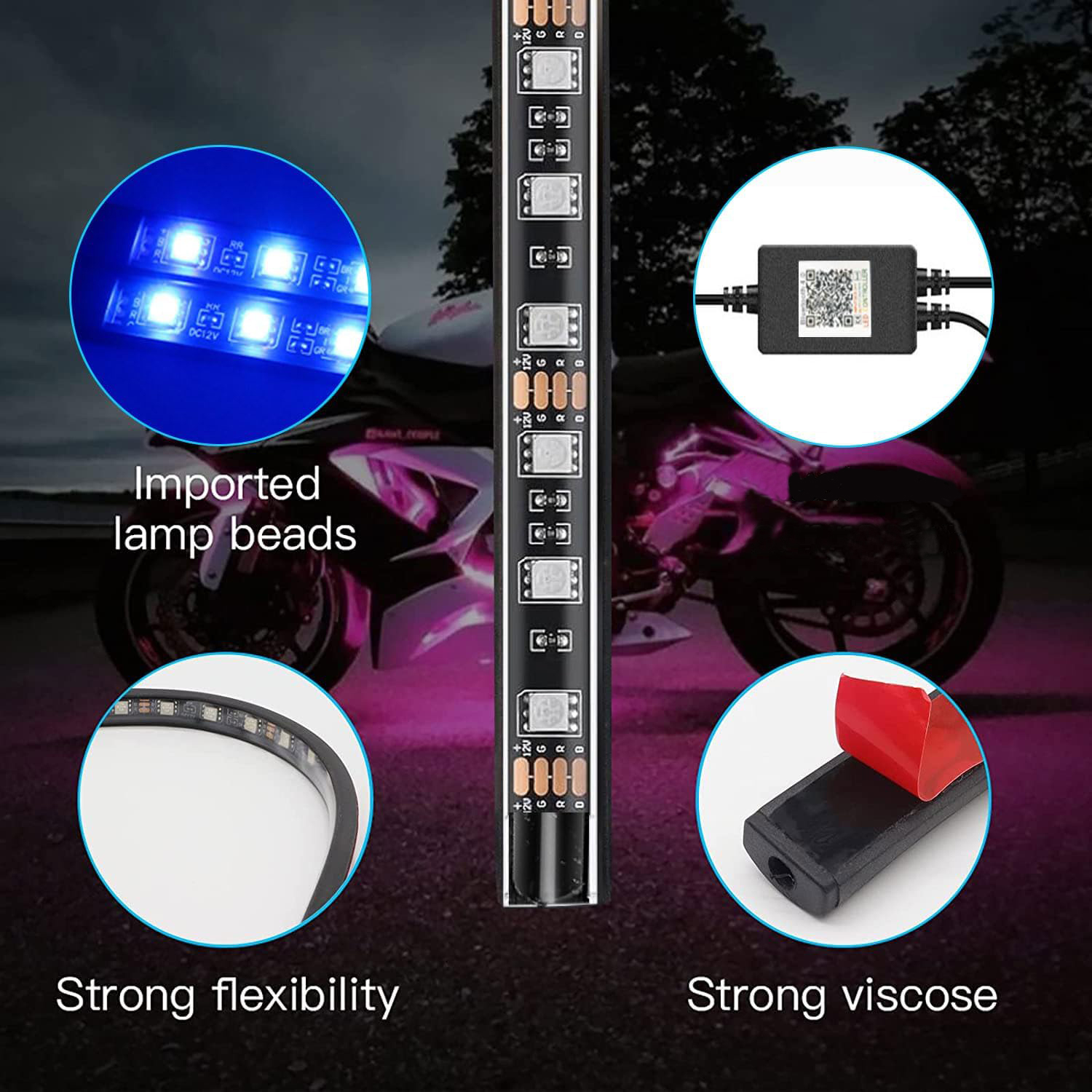 12in1 New Motorcycle Atmospher - Rgb Underglow Strip 리뷰 및 가격