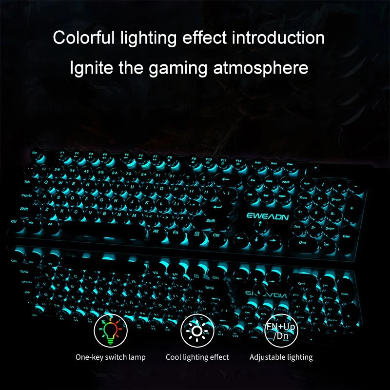 Retro Punk Mechanical Feel Key - Gaming Keyboard And Mouse Set 리뷰 및 가격