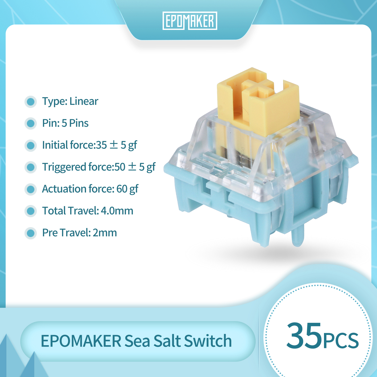 35 Pieces EPOMAKER Sea Salt Si - Gaming Keyboard Mechanical Wireless 리뷰 및 가격