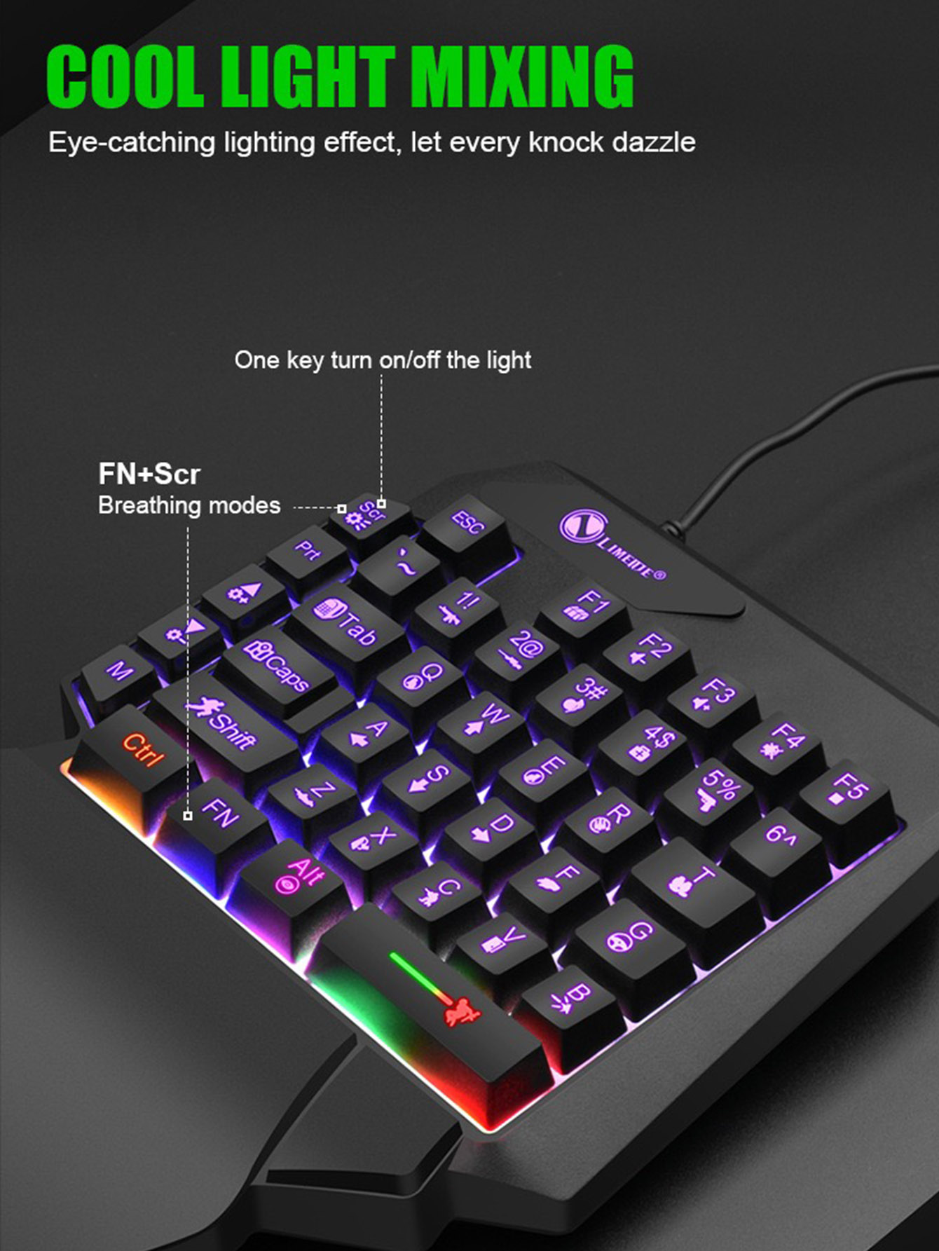 Mechanical one-handed light ga - Gaming Keyboard 1 Hand 리뷰 및 가격