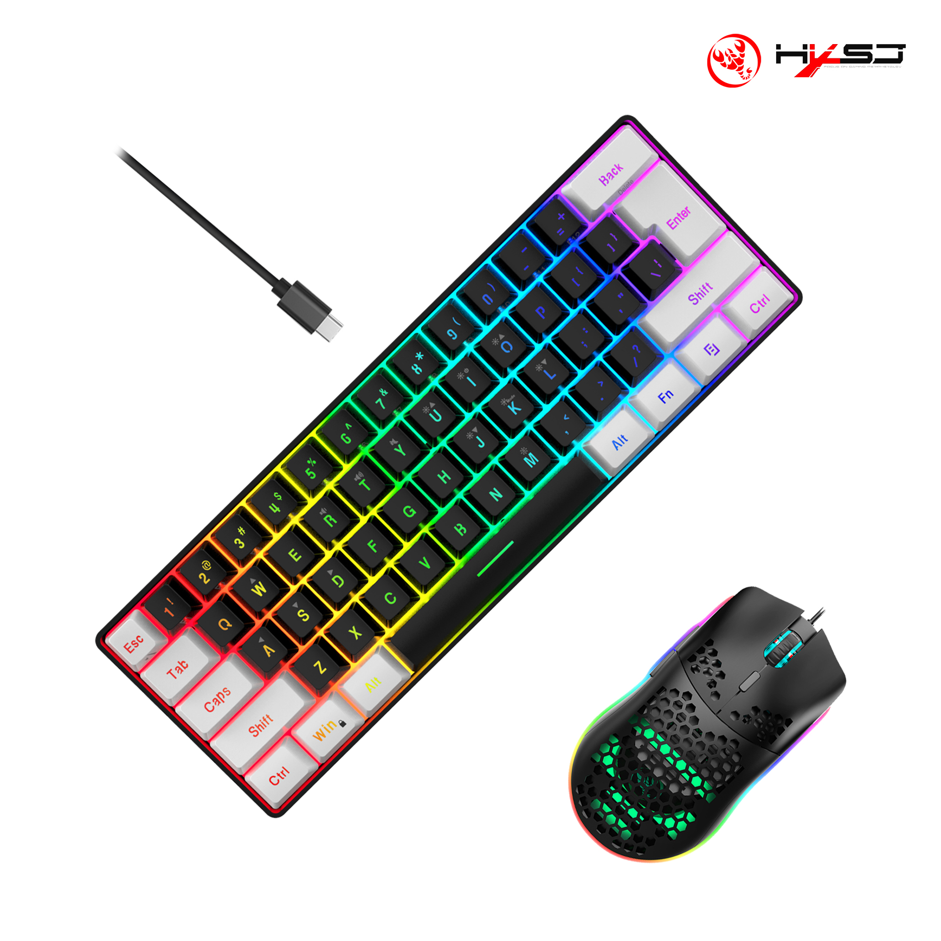 Hot sale HXSJ 60% wired gaming - Gaming Keyboard And Mouse Set 리뷰 및 가격