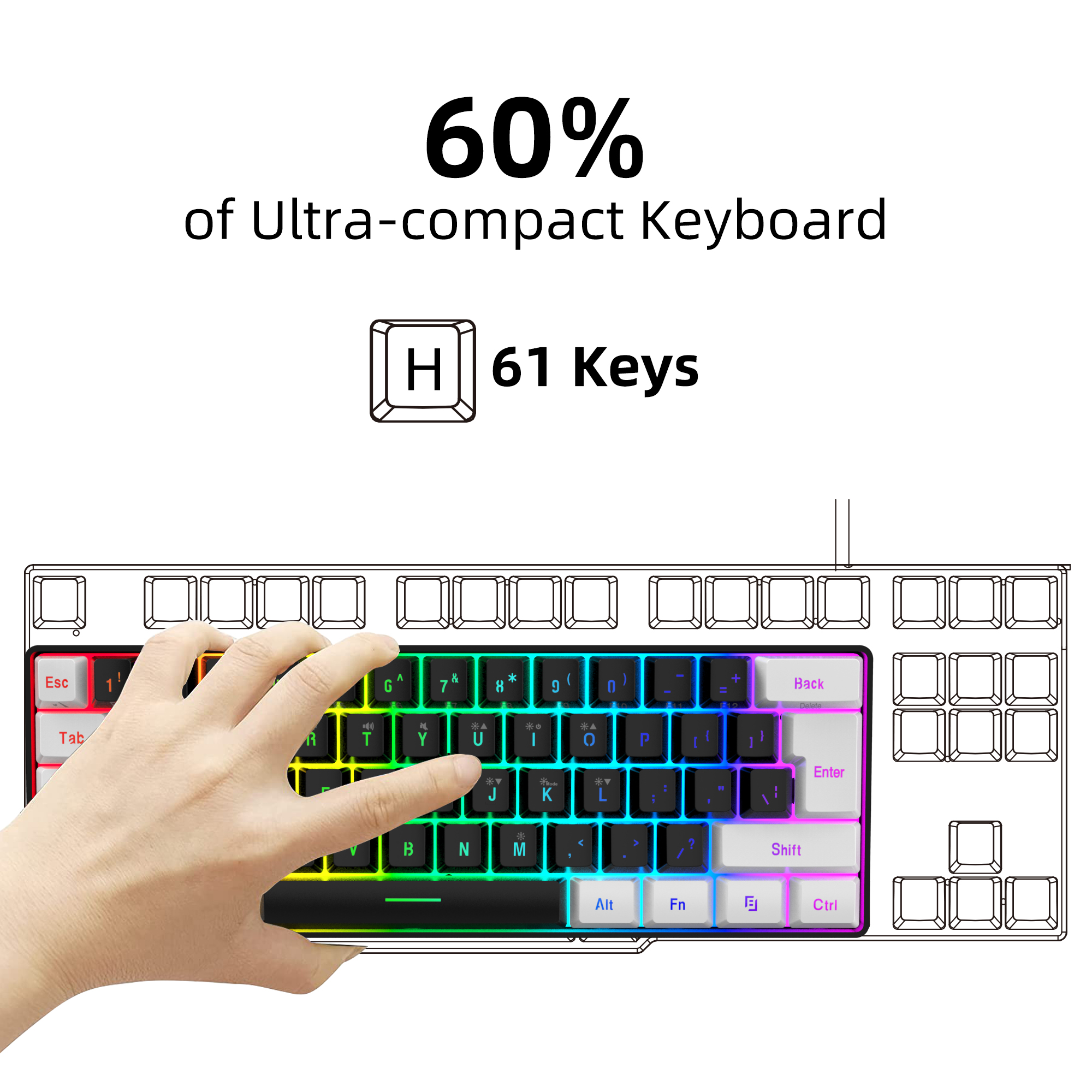 Hot sale HXSJ 60% wired gaming - Gaming Keyboard And Mouse Set 리뷰 및 가격