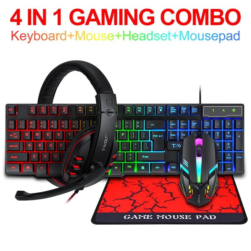 T-WOLF Game Four Piece TF800 I - Gaming Keyboard And Mouse Set 리뷰 및 가격