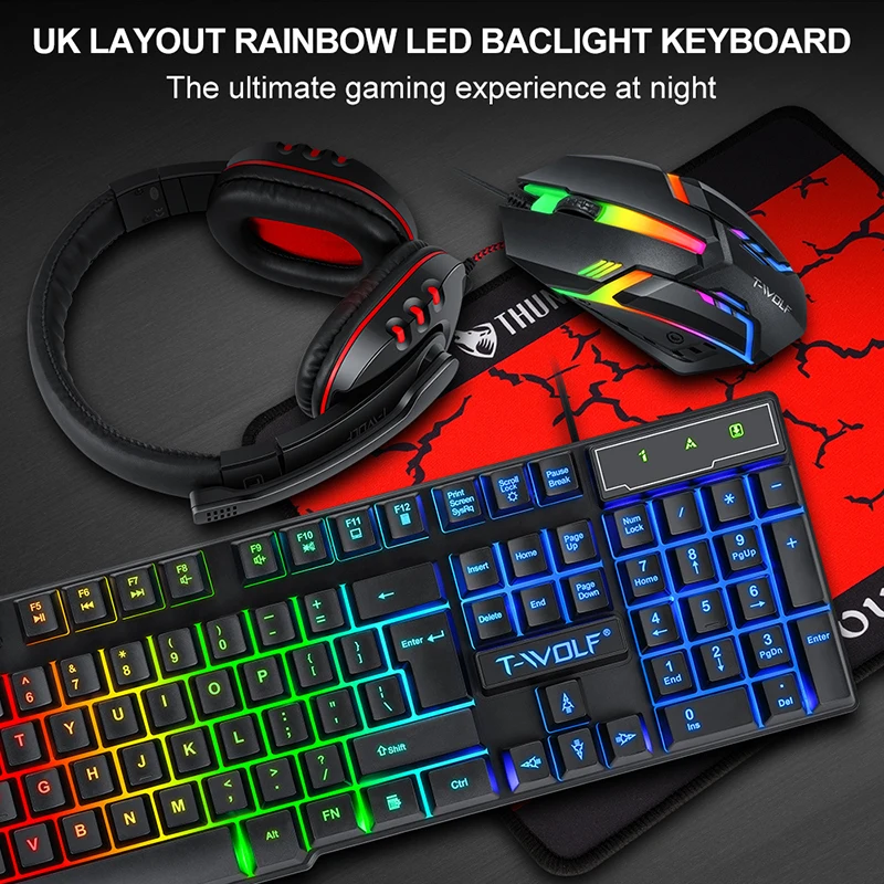 T-WOLF Game Four Piece TF800 I - Gaming Keyboard And Mouse Set 리뷰 및 가격