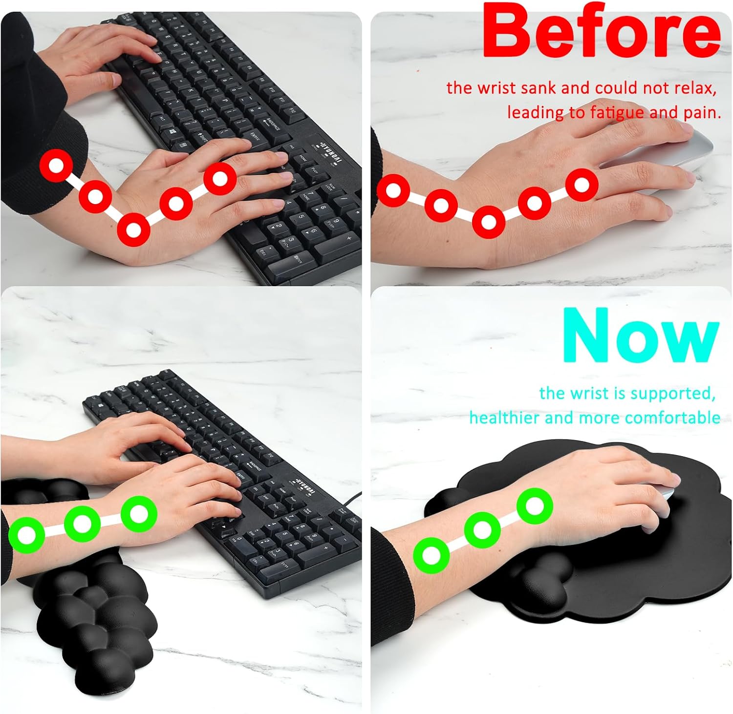 Ergonomic Cloud Wrist Rest Set - Gaming Keyboard And Mouse Set 리뷰 및 가격