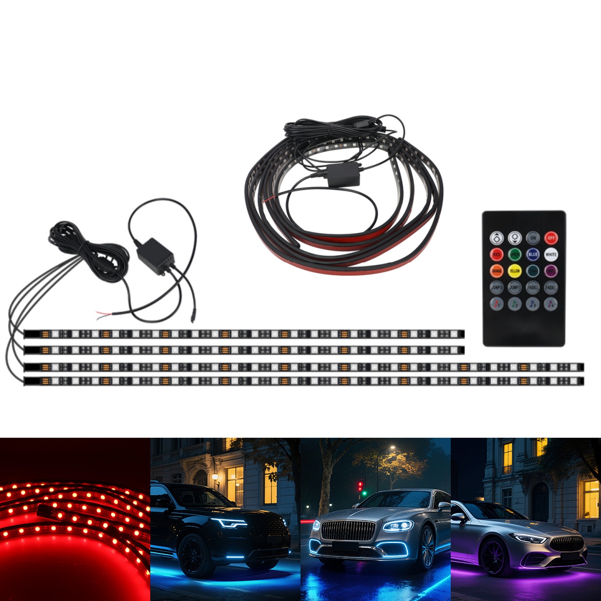 90+120CM Car RGB Chassis Light - Rgb Underglow Strip 리뷰 및 가격