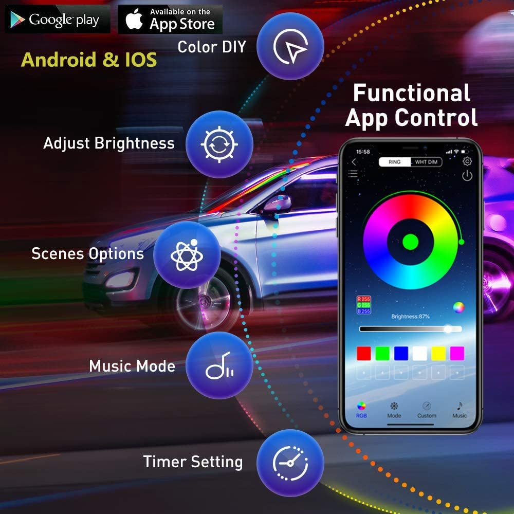 Neon LED Car Bottom Underglow  - Rgb Underglow Strip 리뷰 및 가격