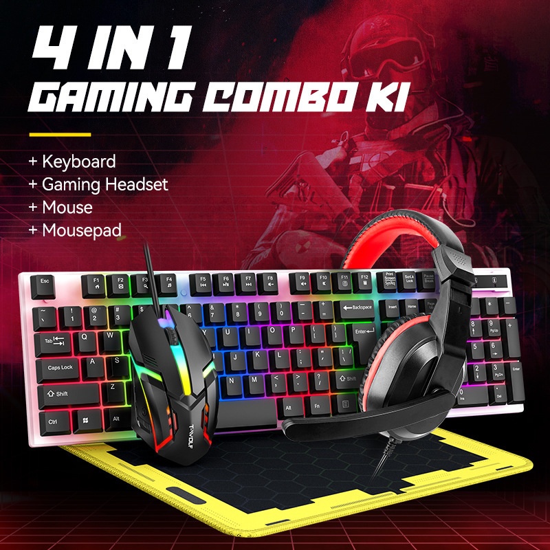 T-Wolf Tf240 4 In 1 Spanish Ga - Gaming Keyboard Mouse And Headset Combo 리뷰 및 가격