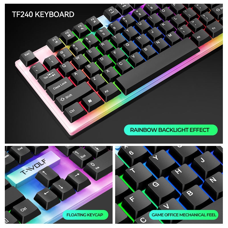 T-Wolf Tf240 4 In 1 Spanish Ga - Gaming Keyboard Mouse And Headset Combo 리뷰 및 가격