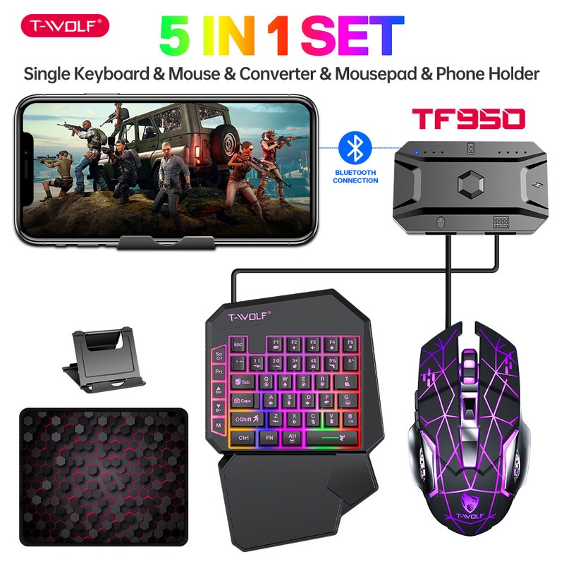 T-Wolf Tf950 5 In 1 One Handed - Gaming Keyboard 1 Hand 리뷰 및 가격