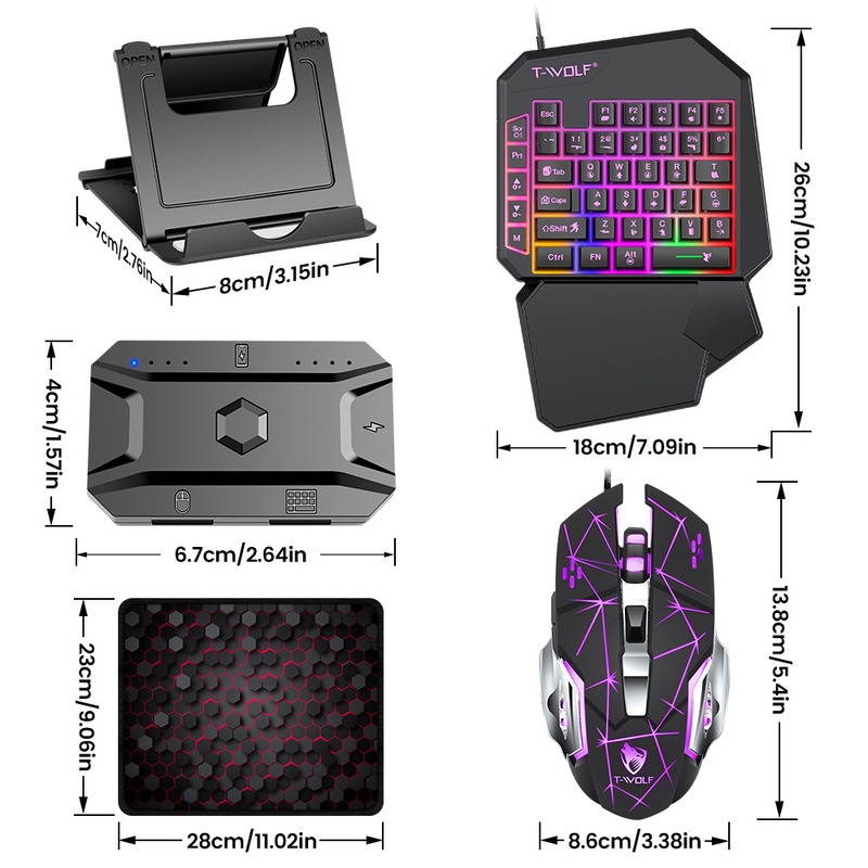 T-Wolf Tf950 5 In 1 One Handed - Gaming Keyboard 1 Hand 리뷰 및 가격