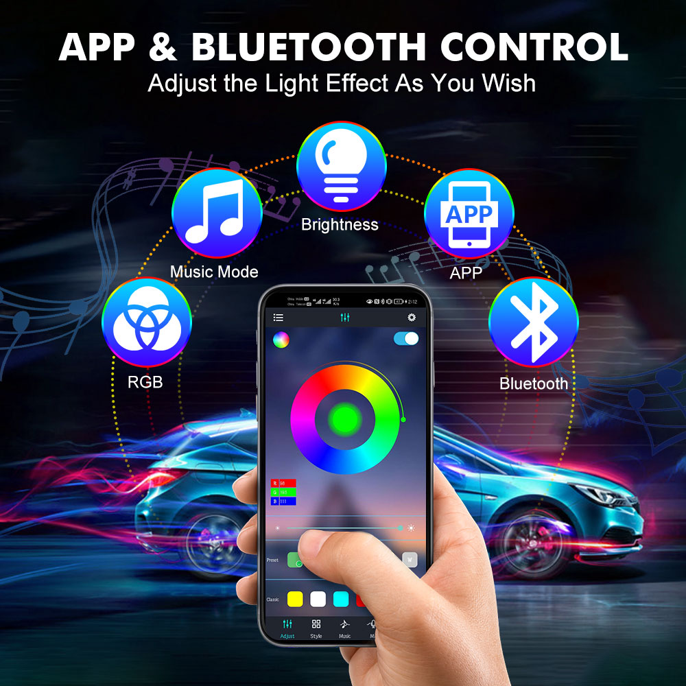 Neon LED Interior Car Light AP - Rgb Underglow Strip 리뷰 및 가격