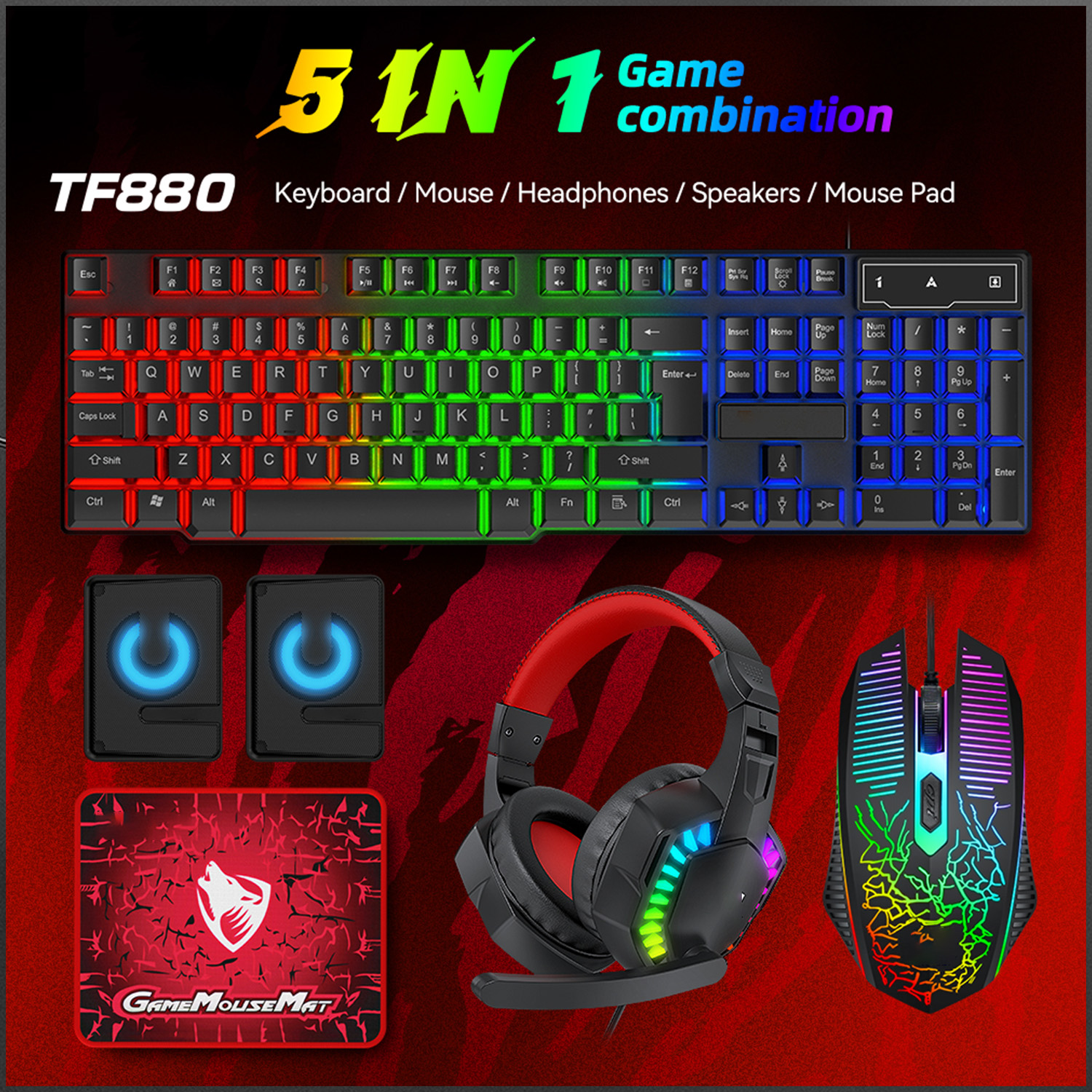 5-in-1 Set Gaming Combo Keyboa - Gaming Keyboard And Mouse Set 리뷰 및 가격