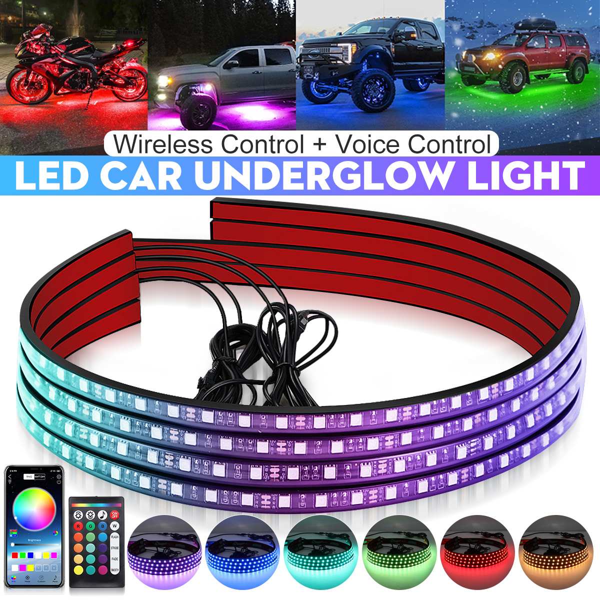 Wireless LED Car Flexible Unde - Rgb Underglow Strip 리뷰 및 가격