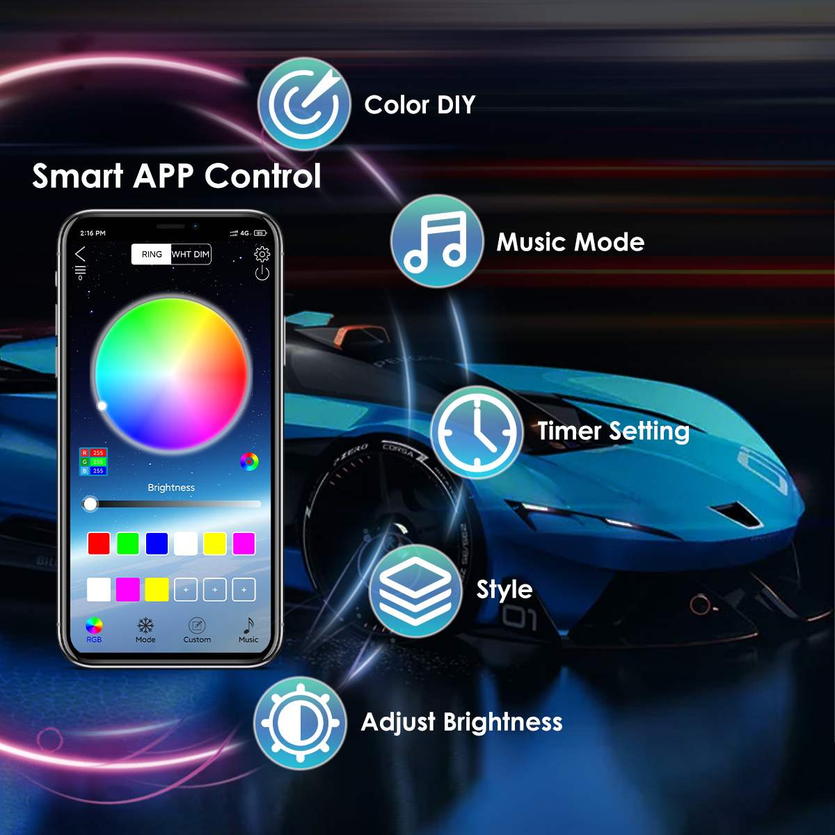 Wireless LED Car Flexible Unde - Rgb Underglow Strip 리뷰 및 가격