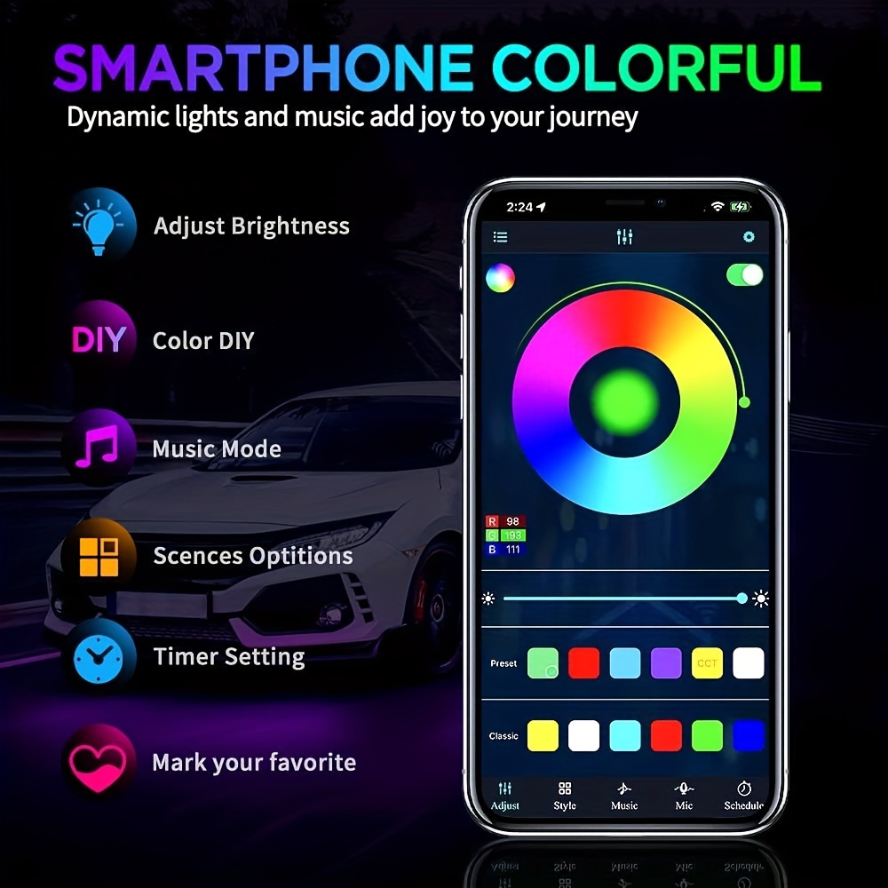 RGB Flexible Car Underglow Lig - Rgb Underglow Strip 리뷰 및 가격